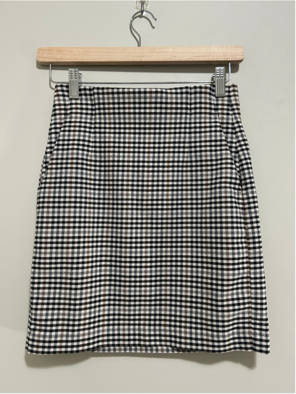 Plaid Mini Skirt, Size XS, Brown Colour-way